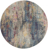8' X 8' Multicolor Round Abstract Power Loom Non Skid Area Rug - Homeroots - Flyclothing LLC