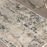 2' X 4' Beige And Grey Abstract Power Loom Non Skid Area Rug - Homeroots - Flyclothing LLC