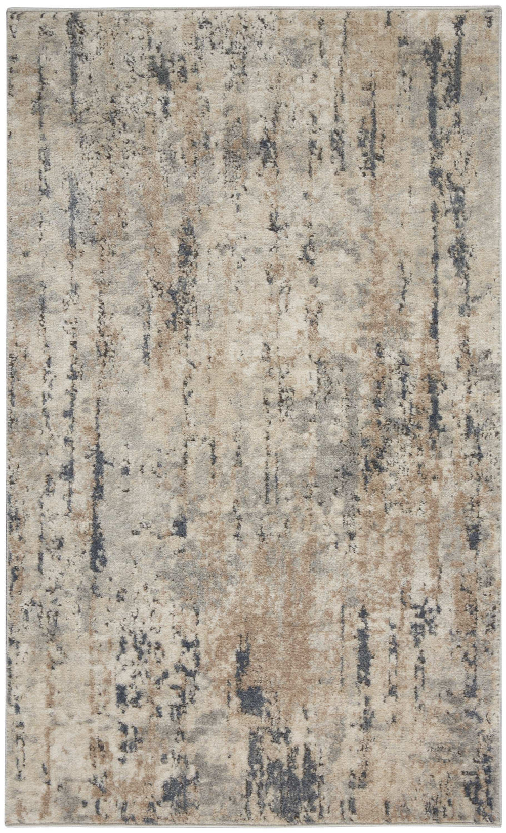 3' X 5' Beige And Grey Abstract Power Loom Non Skid Area Rug - Homeroots - Flyclothing LLC