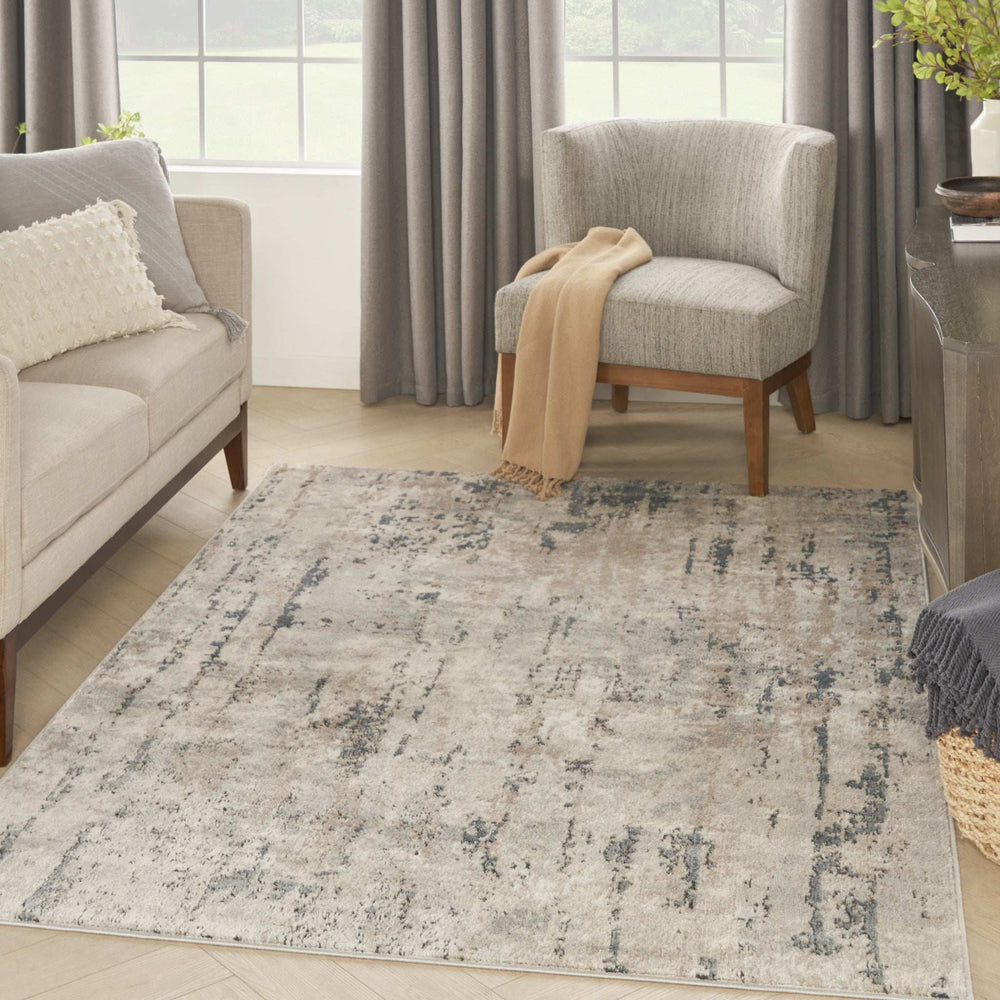 4' X 6' Beige And Grey Abstract Power Loom Non Skid Area Rug - Homeroots - Flyclothing LLC