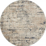4' X 4' Beige And Grey Round Abstract Power Loom Non Skid Area Rug - Homeroots - Flyclothing LLC