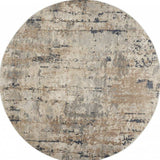 8' X 8' Beige And Grey Round Abstract Power Loom Non Skid Area Rug - Homeroots - Flyclothing LLC