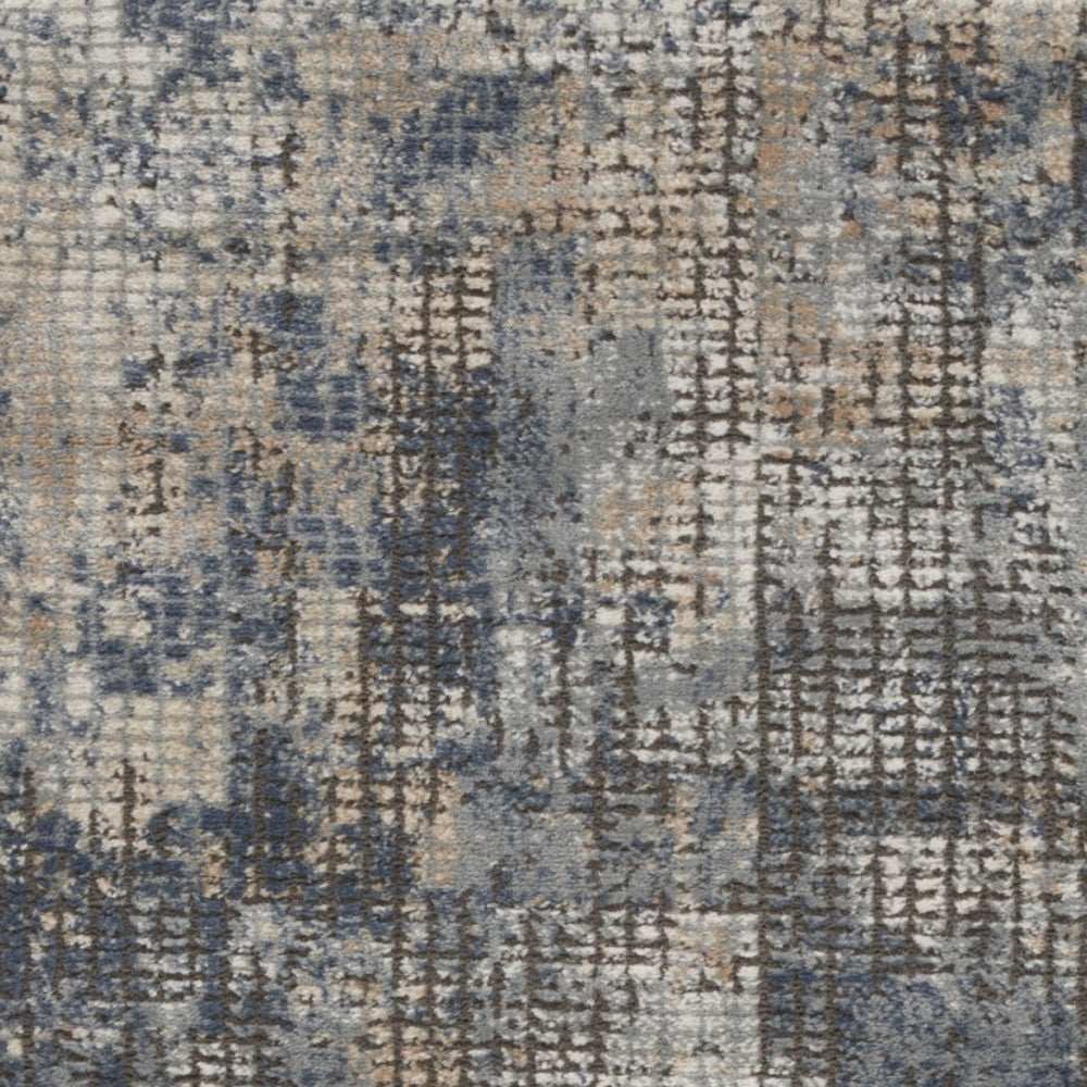 2' X 4' Blue And Beige Abstract Power Loom Distressed Non Skid Area Rug - Homeroots - Flyclothing LLC
