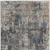 2' X 4' Blue And Beige Abstract Power Loom Distressed Non Skid Area Rug - Homeroots - Flyclothing LLC