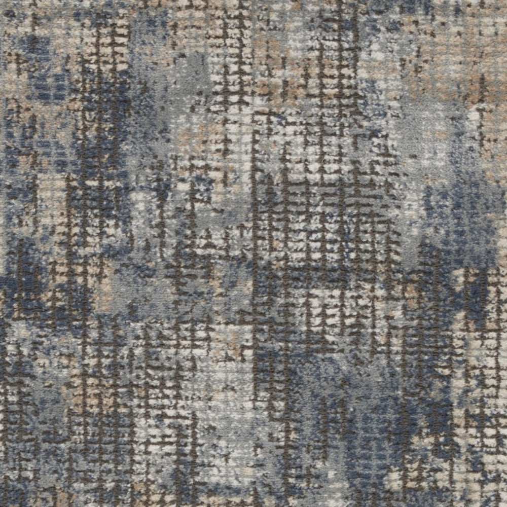2' X 4' Blue And Beige Abstract Power Loom Distressed Non Skid Area Rug - Homeroots - Flyclothing LLC