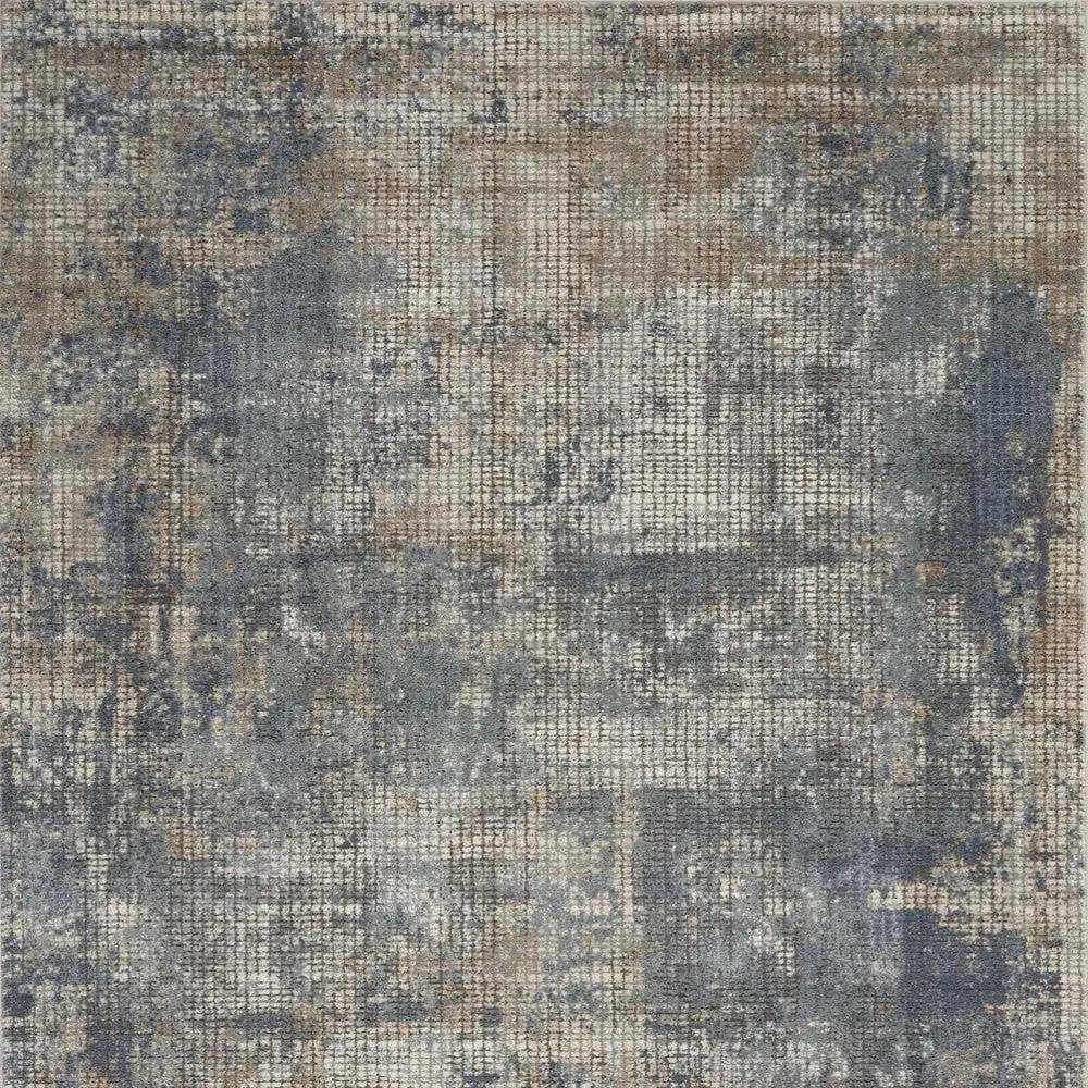 4' X 6' Blue And Beige Abstract Power Loom Distressed Non Skid Area Rug - Homeroots - Flyclothing LLC