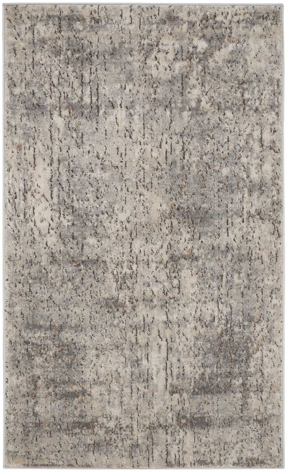 3' X 5' Beige And Grey Abstract Power Loom Non Skid Area Rug - Homeroots - Flyclothing LLC