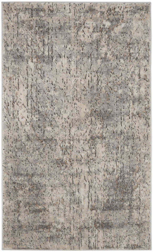 3' X 5' Beige And Grey Abstract Power Loom Non Skid Area Rug - Homeroots - Flyclothing LLC