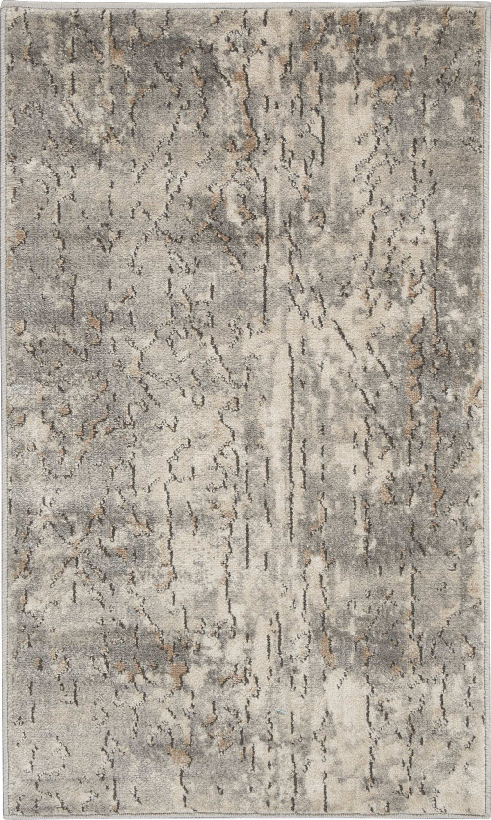 2' X 4' Beige And Grey Abstract Power Loom Non Skid Area Rug - Homeroots - Flyclothing LLC