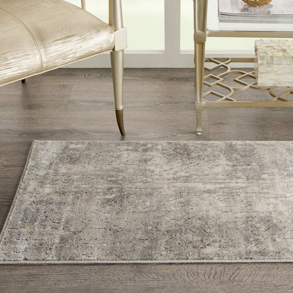 2' X 4' Beige And Grey Abstract Power Loom Non Skid Area Rug - Homeroots - Flyclothing LLC