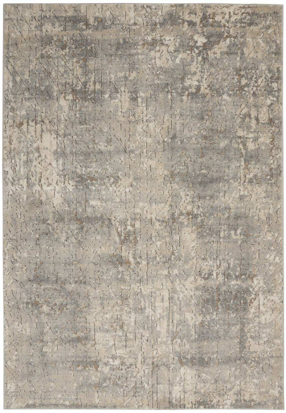 5' X 7' Beige And Grey Abstract Power Loom Non Skid Area Rug - Homeroots - Flyclothing LLC