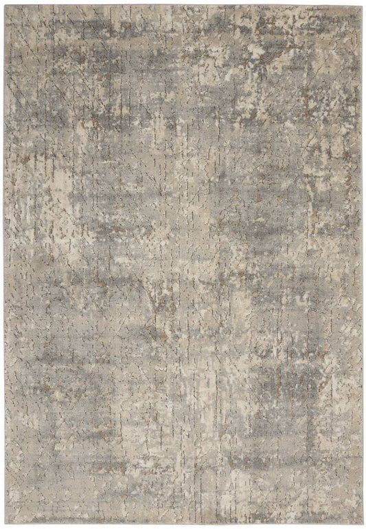 5' X 7' Beige And Grey Abstract Power Loom Non Skid Area Rug - Homeroots - Flyclothing LLC