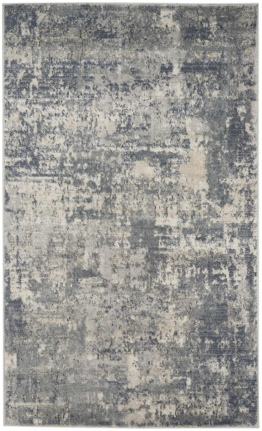 3' X 5' Beige And Grey Abstract Power Loom Non Skid Area Rug - Homeroots - Flyclothing LLC
