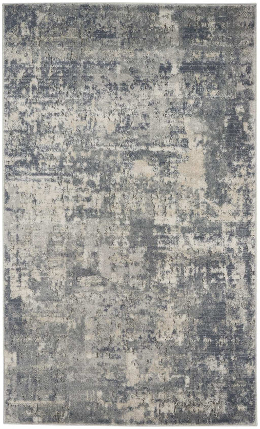 3' X 5' Beige And Grey Abstract Power Loom Non Skid Area Rug - Homeroots - Flyclothing LLC