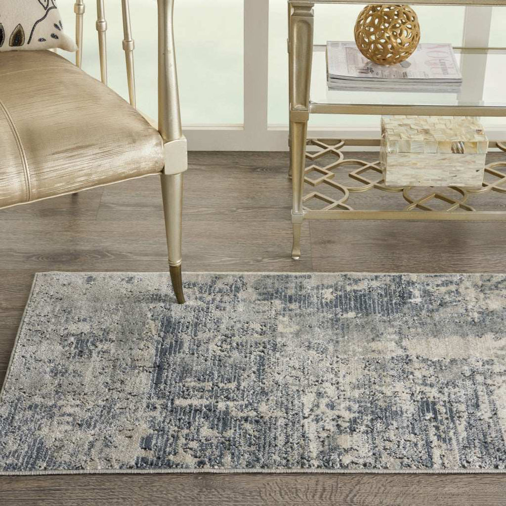 2' X 4' Grey And Beige Abstract Power Loom Non Skid Area Rug - Homeroots - Flyclothing LLC