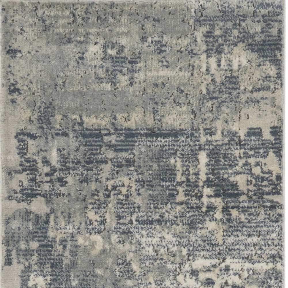 2' X 8' Grey And Beige Abstract Power Loom Non Skid Runner Rug - Homeroots - Flyclothing LLC