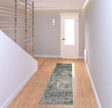 2' X 8' Grey And Beige Abstract Power Loom Non Skid Runner Rug - Homeroots - Flyclothing LLC