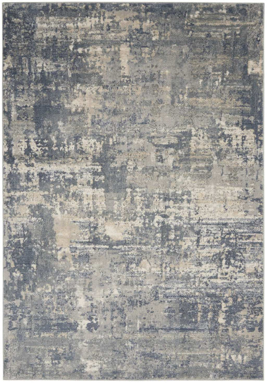 5' X 7' Grey And Beige Abstract Power Loom Non Skid Area Rug - Homeroots - Flyclothing LLC