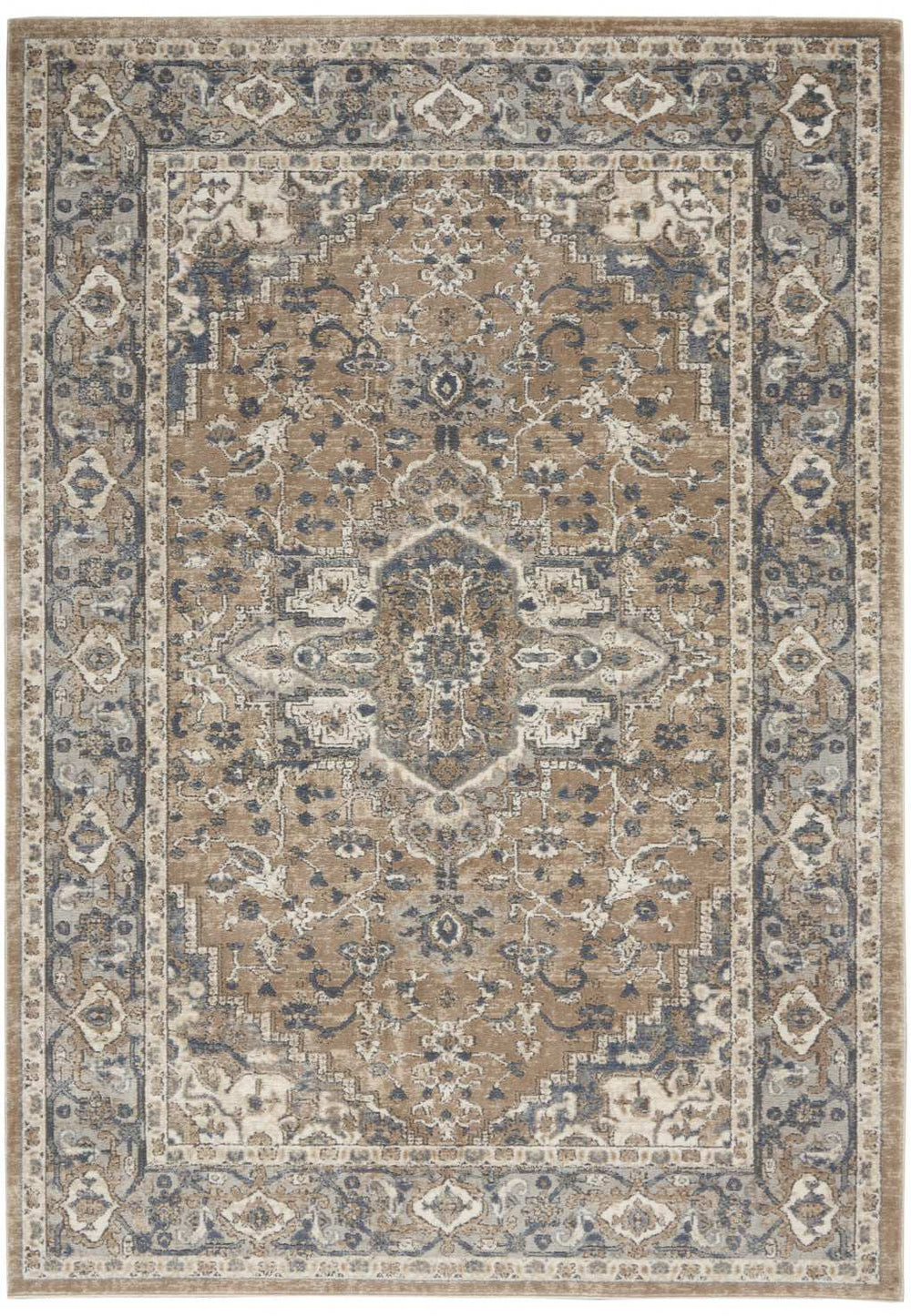 4' X 6' Beige And Grey Oriental Power Loom Non Skid Area Rug - Homeroots - Flyclothing LLC