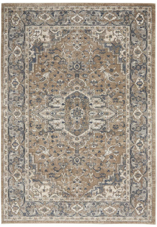 4' X 6' Beige And Grey Oriental Power Loom Non Skid Area Rug - Homeroots - Flyclothing LLC