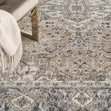5' X 7' Beige And Grey Oriental Power Loom Non Skid Area Rug - Homeroots - Flyclothing LLC