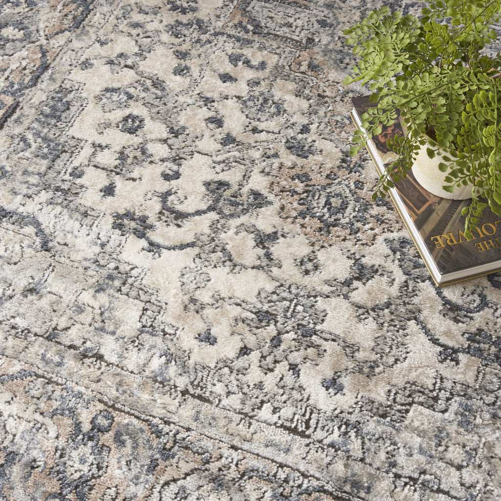 4' X 6' Ivory And Grey Oriental Power Loom Non Skid Area Rug - Homeroots - Flyclothing LLC