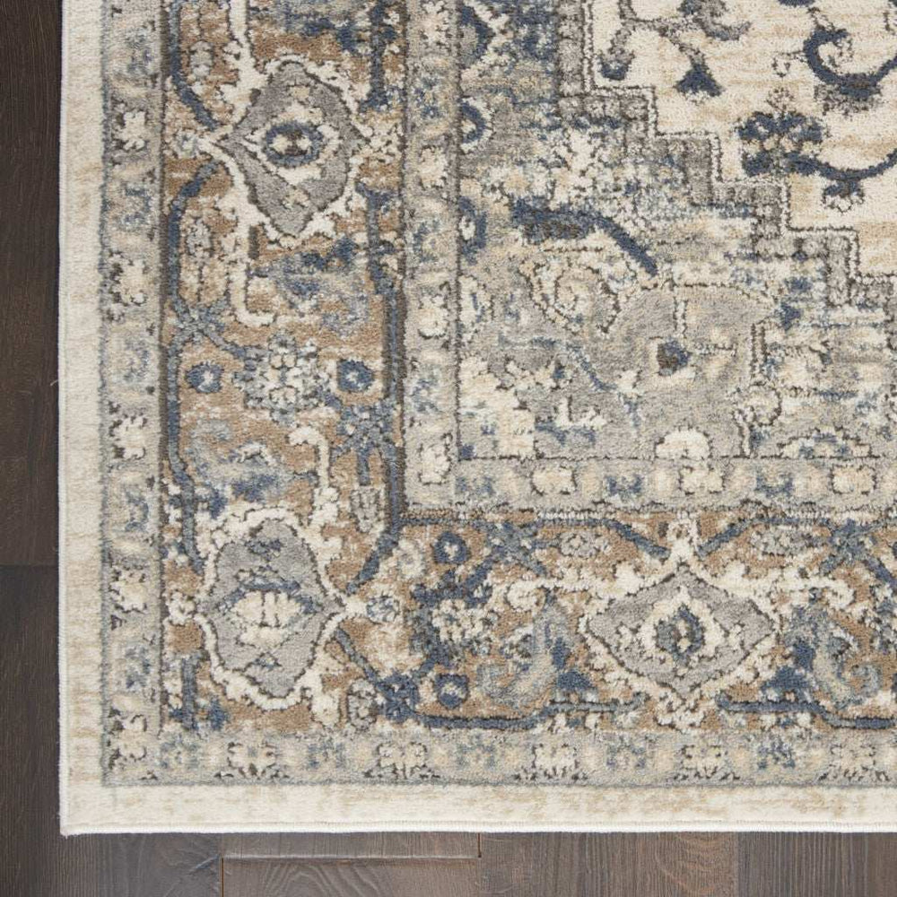 4' X 6' Ivory And Grey Oriental Power Loom Non Skid Area Rug - Homeroots - Flyclothing LLC