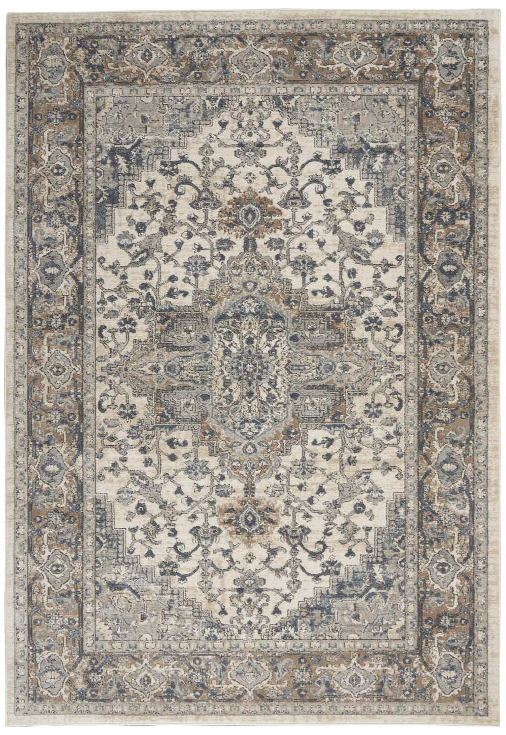 4' X 6' Ivory And Grey Oriental Power Loom Non Skid Area Rug - Homeroots - Flyclothing LLC