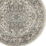5' X 5' Ivory And Grey Round Oriental Non Skid Area Rug - Homeroots - Flyclothing LLC