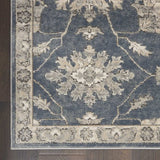 3' X 5' Blue And Beige Oriental Power Loom Non Skid Area Rug - Homeroots - Flyclothing LLC