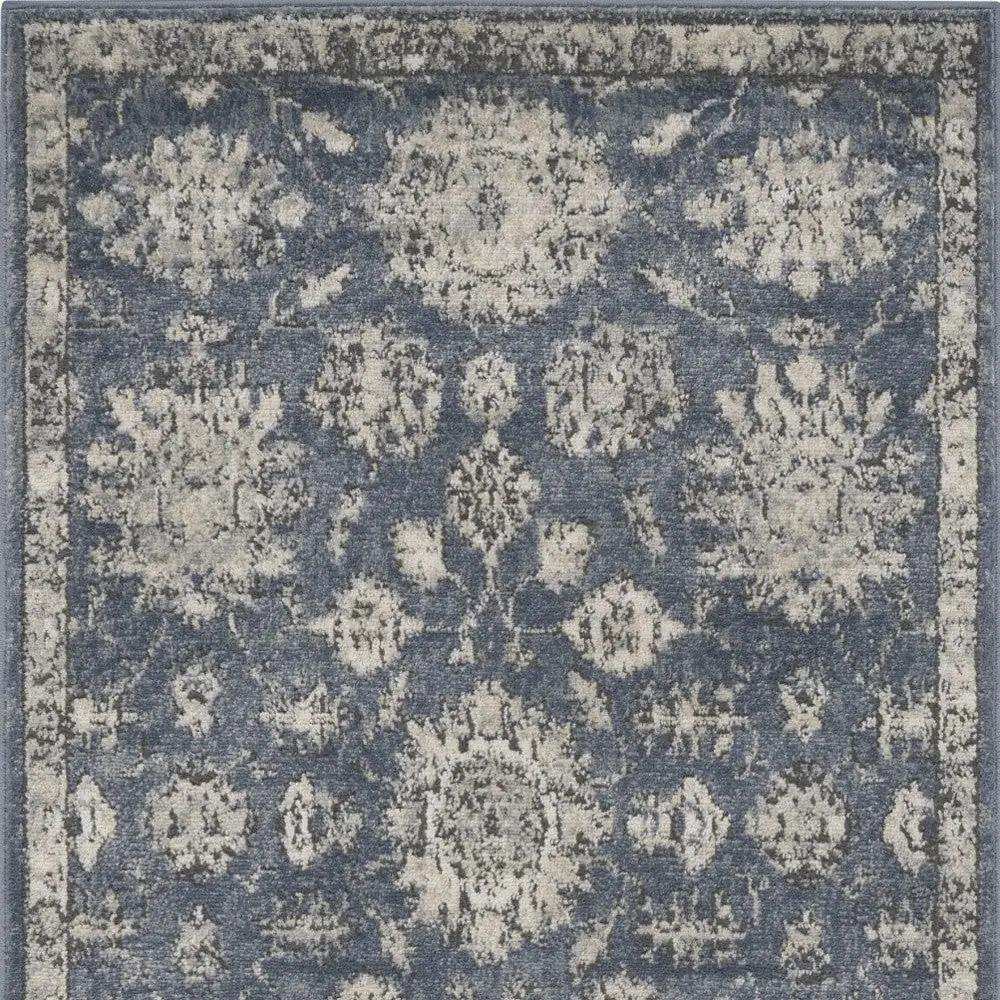 3' X 5' Blue And Beige Oriental Power Loom Non Skid Area Rug - Homeroots - Flyclothing LLC
