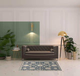 4' X 6' Blue and Beige Oriental Power Loom Non Skid Area Rug - Homeroots - Flyclothing LLC