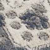 4' Grey And Ivory Round Oriental Power Loom Non Skid Area Rug - Homeroots - Flyclothing LLC