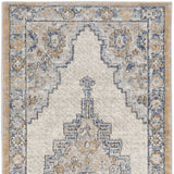 2' X 8' Grey And Light Blue Oriental Power Loom Non Skid Runner Rug - Homeroots - Flyclothing LLC