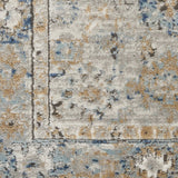 2' X 8' Grey And Light Blue Oriental Power Loom Non Skid Runner Rug - Homeroots - Flyclothing LLC