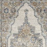 3' X 5' Grey And Light Blue Oriental Power Loom Non Skid Area Rug - Homeroots - Flyclothing LLC