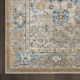 3' X 5' Grey And Light Blue Oriental Power Loom Non Skid Area Rug - Homeroots - Flyclothing LLC