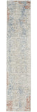 2' X 8' Ivory Abstract Power Loom Distressed Non Skid Runner Rug - Homeroots - Flyclothing LLC