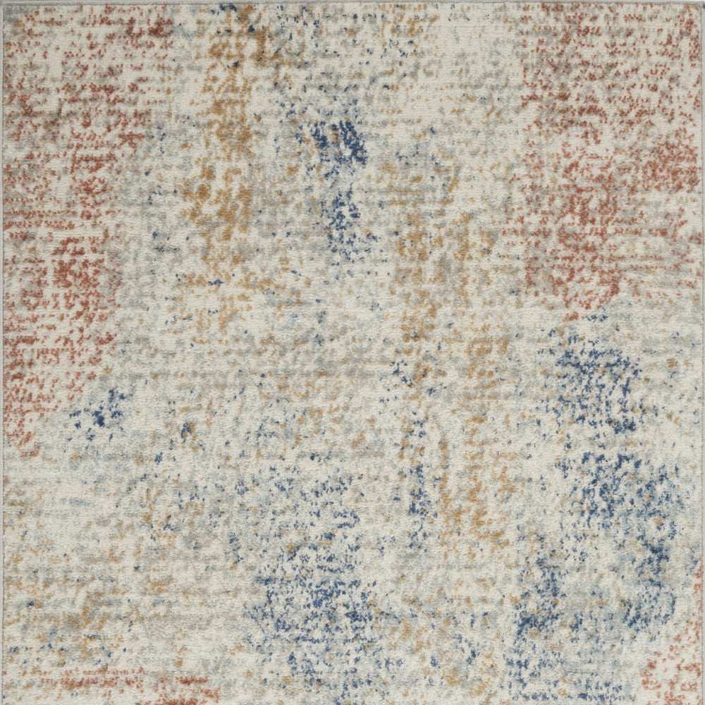 3' X 5' Ivory Abstract Power Loom Distressed Non Skid Area Rug - Homeroots - Flyclothing LLC