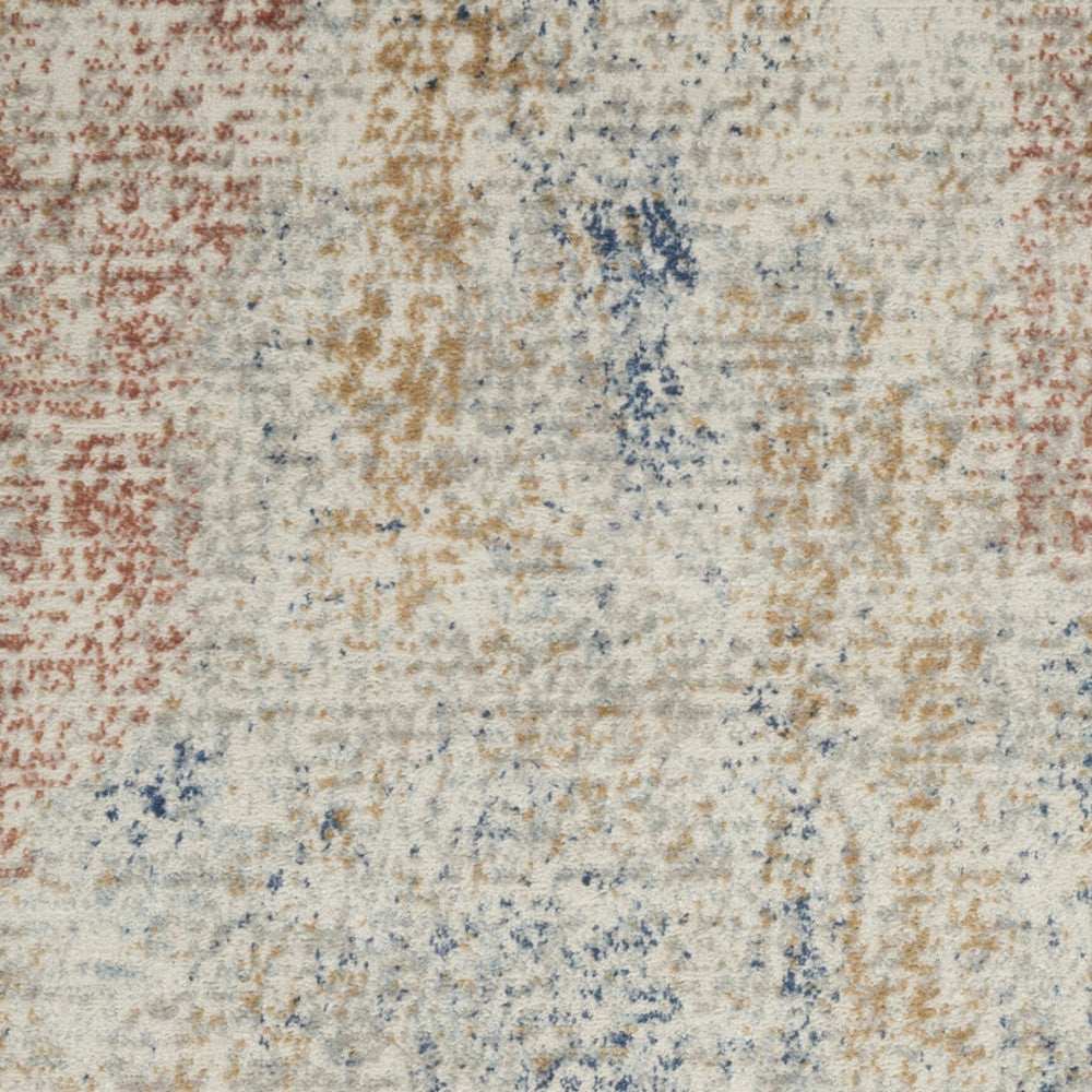 3' X 5' Ivory Abstract Power Loom Distressed Non Skid Area Rug - Homeroots - Flyclothing LLC