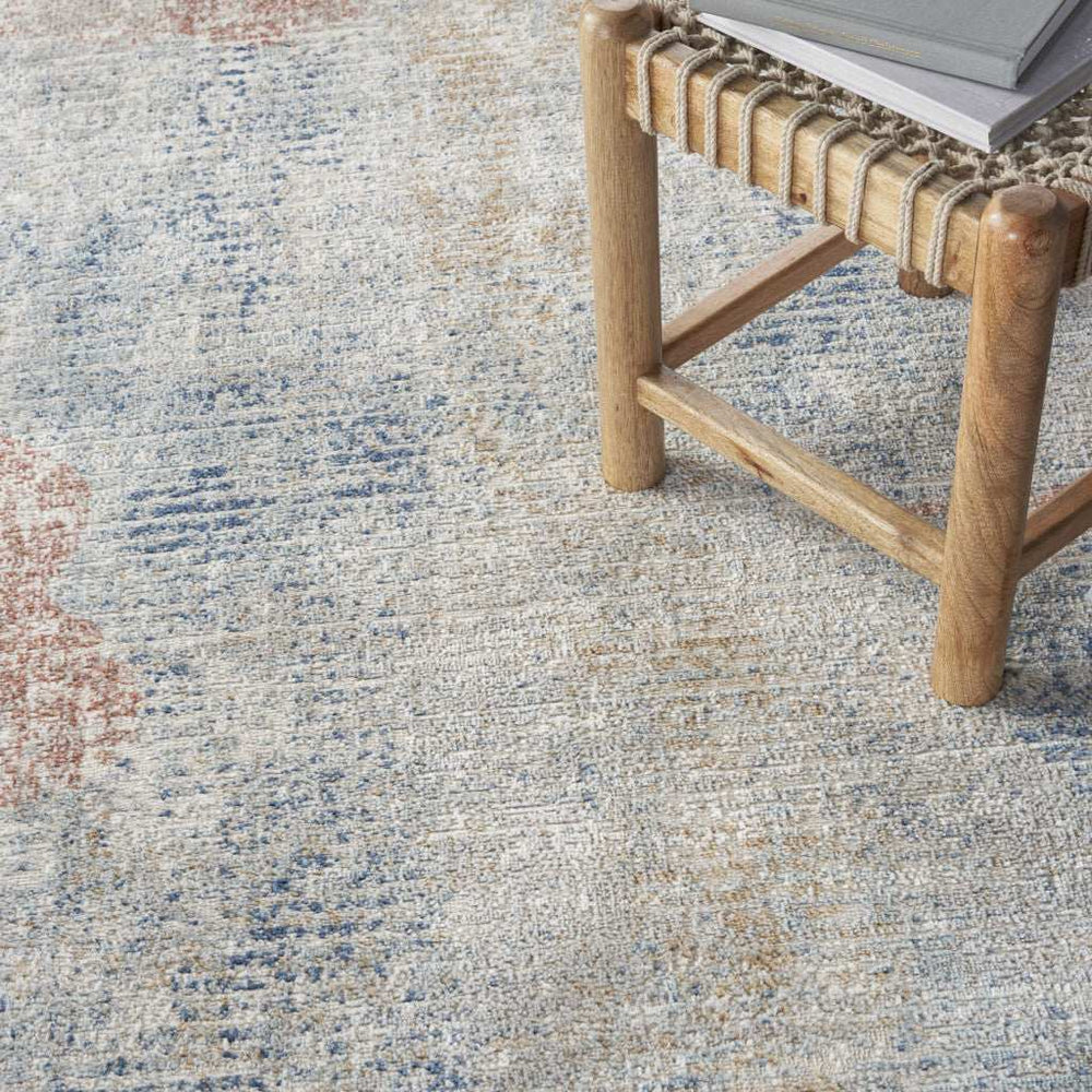5' X 7' Ivory Abstract Power Loom Distressed Non Skid Area Rug - Homeroots - Flyclothing LLC