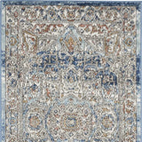 2' X 4' Ivory And Blue Oriental Power Loom Non Skid Area Rug - Homeroots - Flyclothing LLC
