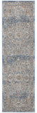 2' X 8' Ivory And Blue Oriental Power Loom Non Skid Runner Rug - Homeroots - Flyclothing LLC