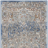 2' X 8' Ivory And Blue Oriental Power Loom Non Skid Runner Rug - Homeroots - Flyclothing LLC