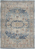 4' X 6' Ivory And Blue Oriental Power Loom Non Skid Area Rug - Homeroots - Flyclothing LLC