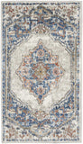 2' X 4' Blue And Grey Oriental Power Loom Non Skid Area Rug - Homeroots - Flyclothing LLC