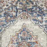 2' X 4' Blue And Grey Oriental Power Loom Non Skid Area Rug - Homeroots - Flyclothing LLC