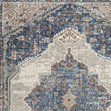 4' X 6' Blue And Grey Oriental Power Loom Non Skid Area Rug - Homeroots - Flyclothing LLC