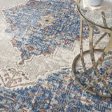 4' X 6' Blue And Grey Oriental Power Loom Non Skid Area Rug - Homeroots - Flyclothing LLC