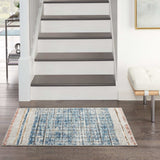 2' X 4' Blue Abstract Power Loom Distressed Non Skid Area Rug - Homeroots - Flyclothing LLC